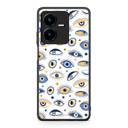 Vivo Y22s Ftou Ftou θήκη από τη Smartfits με σχέδιο στο πίσω μέρος και μαύρο περίβλημα | Smartphone case with colorful back and black bezels by Smartfits