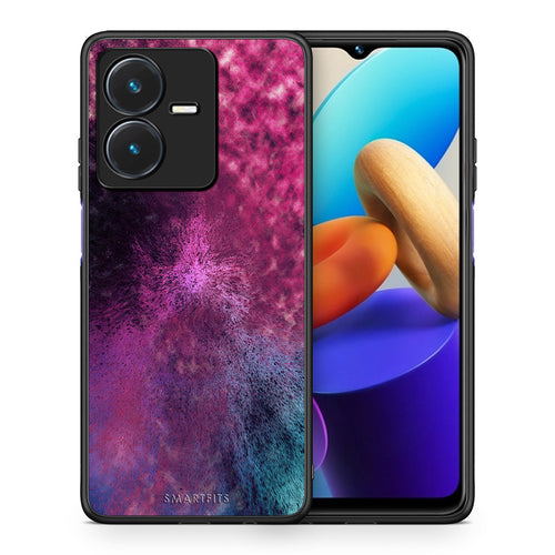 Θήκη Vivo Y22s Aurora Galaxy από τη Smartfits με σχέδιο στο πίσω μέρος και μαύρο περίβλημα | Vivo Y22s Aurora Galaxy case with colorful back and black bezels