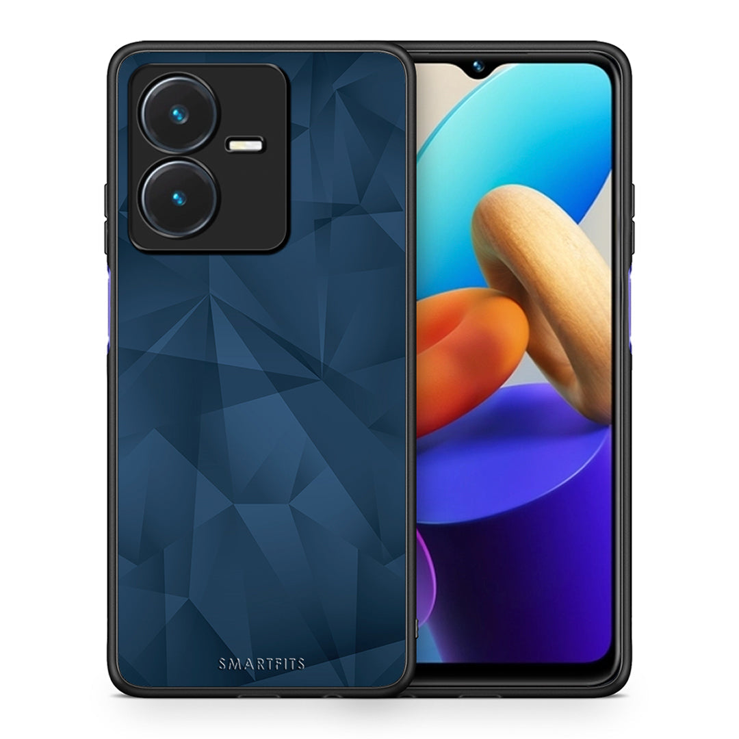 Θήκη Vivo Y22s Blue Abstract Geometric από τη Smartfits με σχέδιο στο πίσω μέρος και μαύρο περίβλημα | Vivo Y22s Blue Abstract Geometric case with colorful back and black bezels