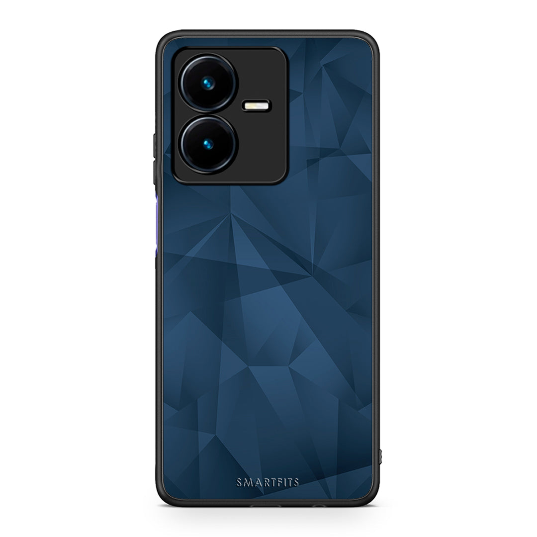 39 - Vivo Y22s Blue Abstract Geometric case, cover, bumper