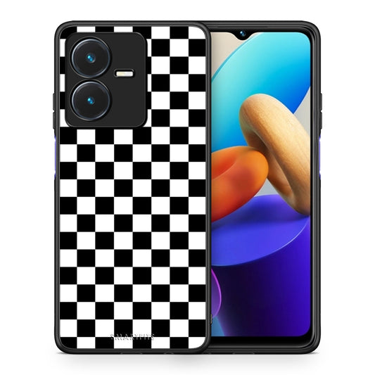 Θήκη Vivo Y22s Squares Geometric από τη Smartfits με σχέδιο στο πίσω μέρος και μαύρο περίβλημα | Vivo Y22s Squares Geometric case with colorful back and black bezels