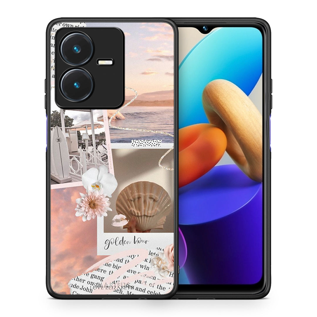 Θήκη Αγίου Βαλεντίνου Vivo Y22s Golden Hour από τη Smartfits με σχέδιο στο πίσω μέρος και μαύρο περίβλημα | Vivo Y22s Golden Hour case with colorful back and black bezels