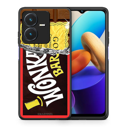 Θήκη Vivo Y22s Golden Ticket από τη Smartfits με σχέδιο στο πίσω μέρος και μαύρο περίβλημα | Vivo Y22s Golden Ticket case with colorful back and black bezels