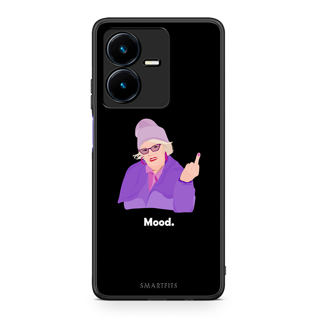 Vivo Y22s Grandma Mood Black θήκη από τη Smartfits με σχέδιο στο πίσω μέρος και μαύρο περίβλημα | Smartphone case with colorful back and black bezels by Smartfits
