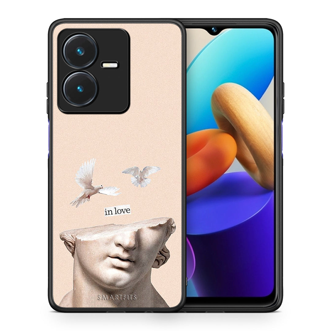 Θήκη Vivo Y22s In Love από τη Smartfits με σχέδιο στο πίσω μέρος και μαύρο περίβλημα | Vivo Y22s In Love case with colorful back and black bezels
