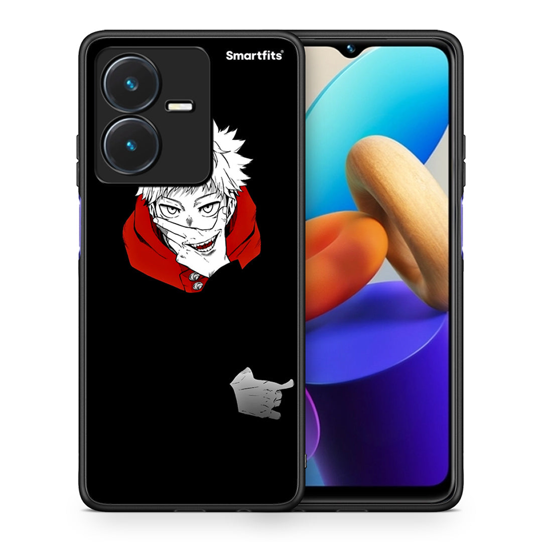 Θήκη Vivo Y22s Itadori Anime από τη Smartfits με σχέδιο στο πίσω μέρος και μαύρο περίβλημα | Vivo Y22s Itadori Anime case with colorful back and black bezels