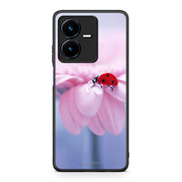 Thumbnail for Vivo Y22s Ladybug Flower θήκη από τη Smartfits με σχέδιο στο πίσω μέρος και μαύρο περίβλημα | Smartphone case with colorful back and black bezels by Smartfits