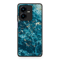 Thumbnail for Vivo Y22s Marble Blue θήκη από τη Smartfits με σχέδιο στο πίσω μέρος και μαύρο περίβλημα | Smartphone case with colorful back and black bezels by Smartfits