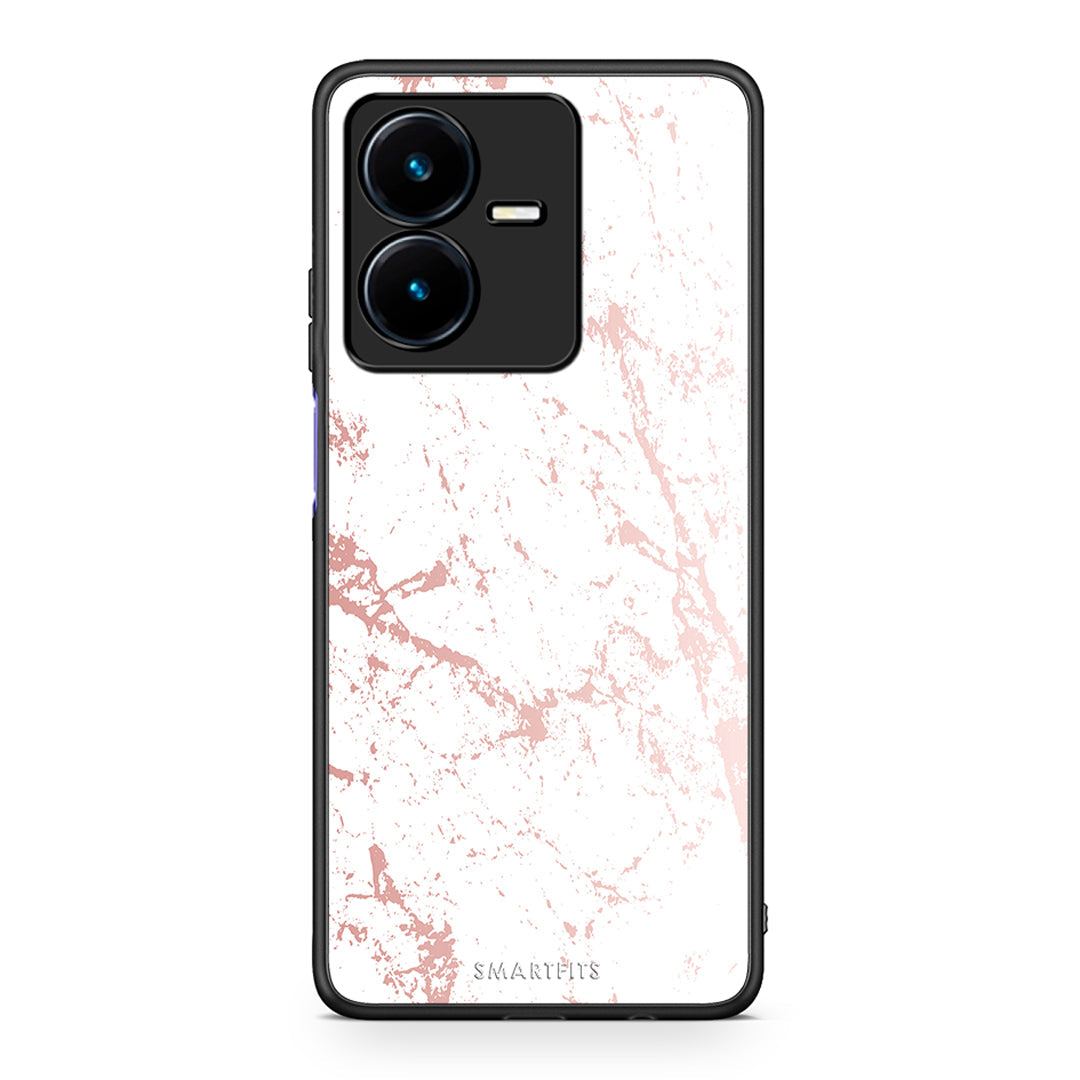 116 - Vivo Y22s Pink Splash Marble case, cover, bumper