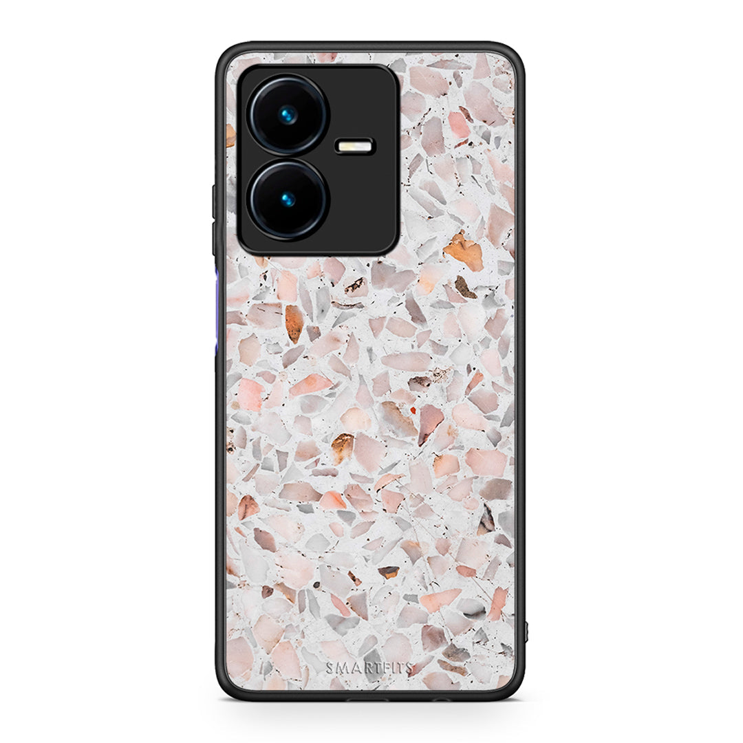 Vivo Y22s Marble Terrazzo θήκη από τη Smartfits με σχέδιο στο πίσω μέρος και μαύρο περίβλημα | Smartphone case with colorful back and black bezels by Smartfits