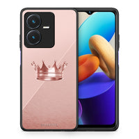 Thumbnail for Θήκη Vivo Y22s Crown Minimal από τη Smartfits με σχέδιο στο πίσω μέρος και μαύρο περίβλημα | Vivo Y22s Crown Minimal case with colorful back and black bezels