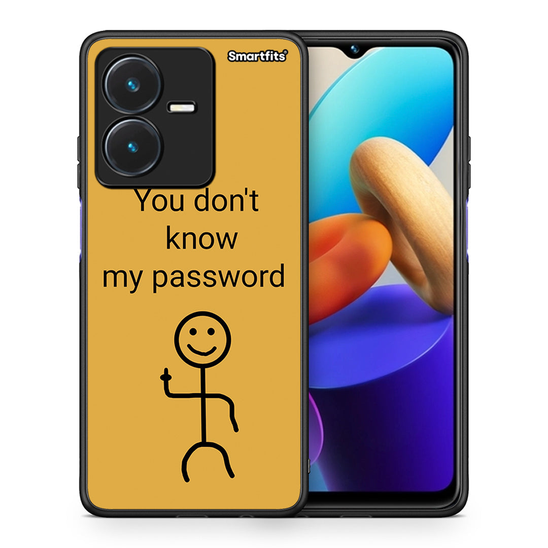 Θήκη Vivo Y22s My Password από τη Smartfits με σχέδιο στο πίσω μέρος και μαύρο περίβλημα | Vivo Y22s My Password case with colorful back and black bezels