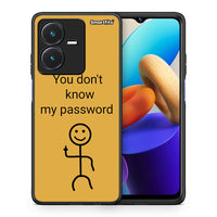 Thumbnail for Θήκη Vivo Y22s My Password από τη Smartfits με σχέδιο στο πίσω μέρος και μαύρο περίβλημα | Vivo Y22s My Password case with colorful back and black bezels