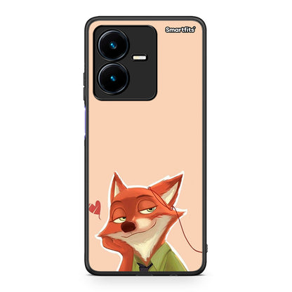 Vivo Y22s Nick Wilde And Judy Hopps Love 1 θήκη από τη Smartfits με σχέδιο στο πίσω μέρος και μαύρο περίβλημα | Smartphone case with colorful back and black bezels by Smartfits