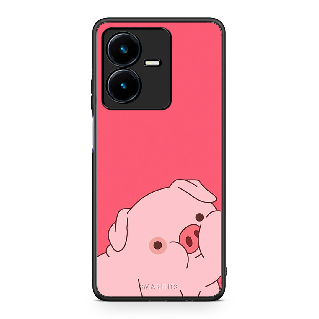 Vivo Y22s Pig Love 1 Θήκη Αγίου Βαλεντίνου από τη Smartfits με σχέδιο στο πίσω μέρος και μαύρο περίβλημα | Smartphone case with colorful back and black bezels by Smartfits