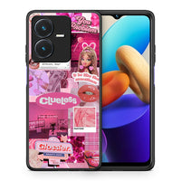 Thumbnail for Θήκη Αγίου Βαλεντίνου Vivo Y22s Pink Love από τη Smartfits με σχέδιο στο πίσω μέρος και μαύρο περίβλημα | Vivo Y22s Pink Love case with colorful back and black bezels