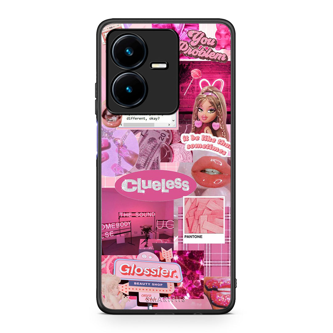 Vivo Y22s Pink Love Θήκη Αγίου Βαλεντίνου από τη Smartfits με σχέδιο στο πίσω μέρος και μαύρο περίβλημα | Smartphone case with colorful back and black bezels by Smartfits