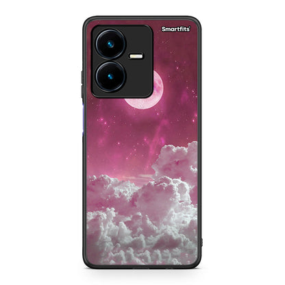 Vivo Y22s Pink Moon θήκη από τη Smartfits με σχέδιο στο πίσω μέρος και μαύρο περίβλημα | Smartphone case with colorful back and black bezels by Smartfits