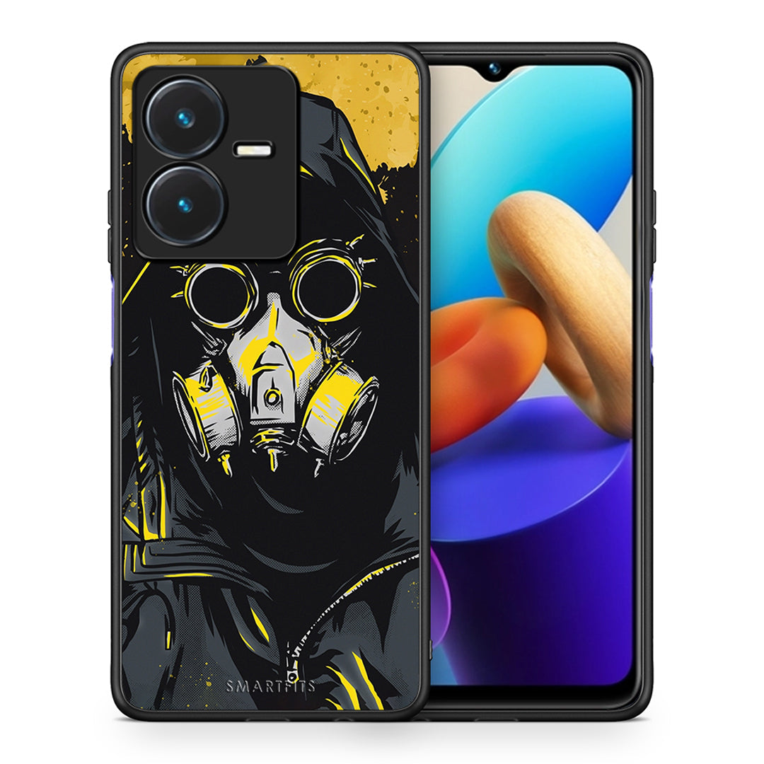 Θήκη Vivo Y22s Mask PopArt από τη Smartfits με σχέδιο στο πίσω μέρος και μαύρο περίβλημα | Vivo Y22s Mask PopArt case with colorful back and black bezels