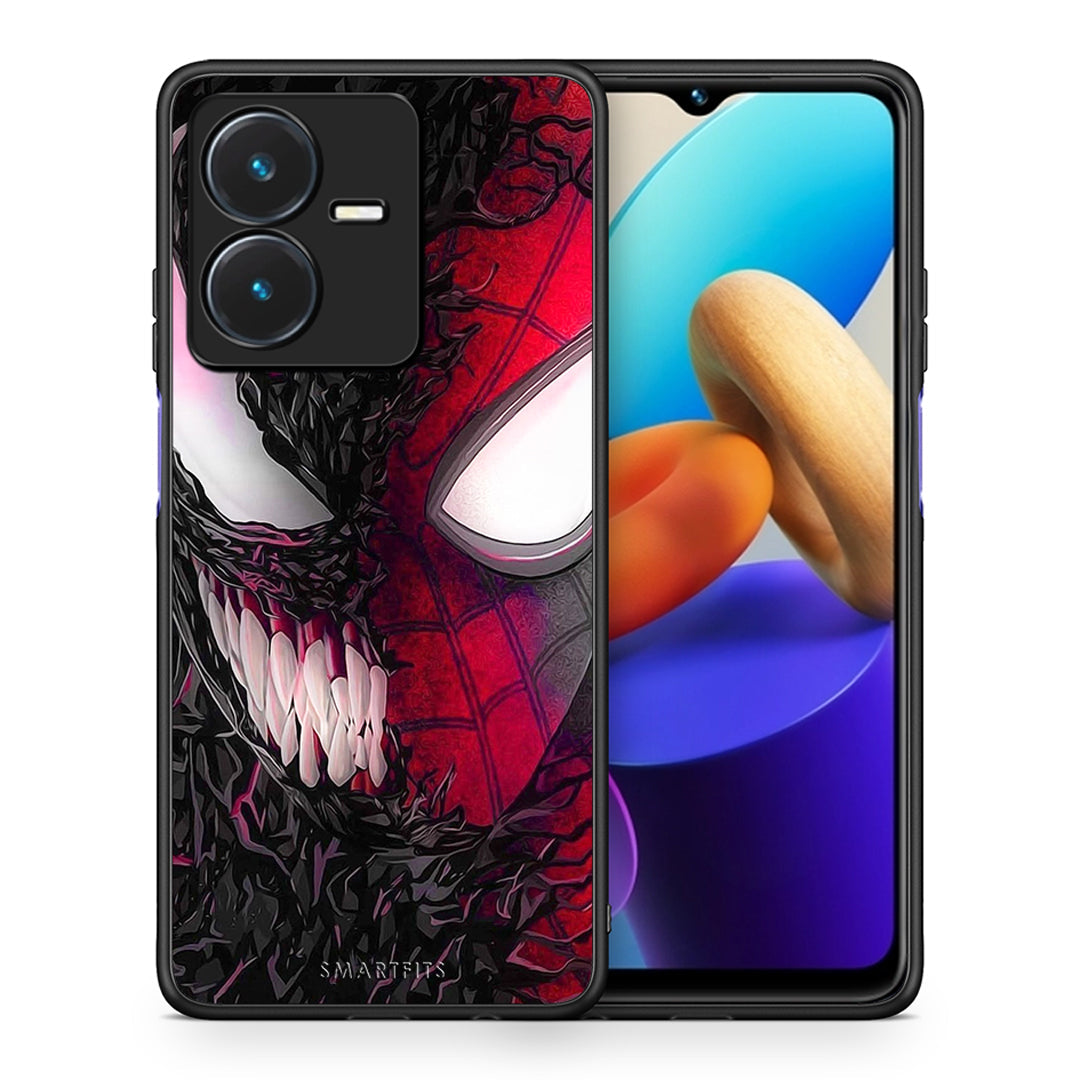 Θήκη Vivo Y22s SpiderVenom PopArt από τη Smartfits με σχέδιο στο πίσω μέρος και μαύρο περίβλημα | Vivo Y22s SpiderVenom PopArt case with colorful back and black bezels