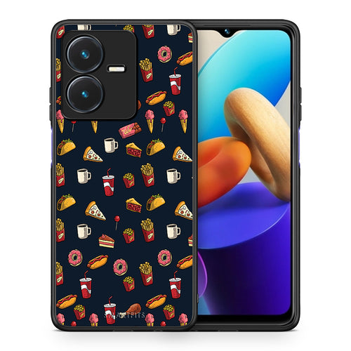 Θήκη Vivo Y22s Hungry Random από τη Smartfits με σχέδιο στο πίσω μέρος και μαύρο περίβλημα | Vivo Y22s Hungry Random case with colorful back and black bezels