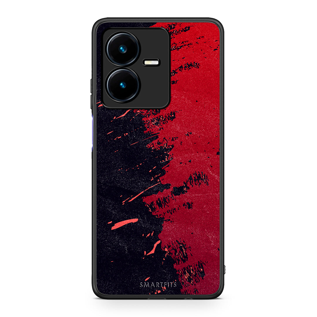 Vivo Y22s Red Paint Θήκη Αγίου Βαλεντίνου από τη Smartfits με σχέδιο στο πίσω μέρος και μαύρο περίβλημα | Smartphone case with colorful back and black bezels by Smartfits