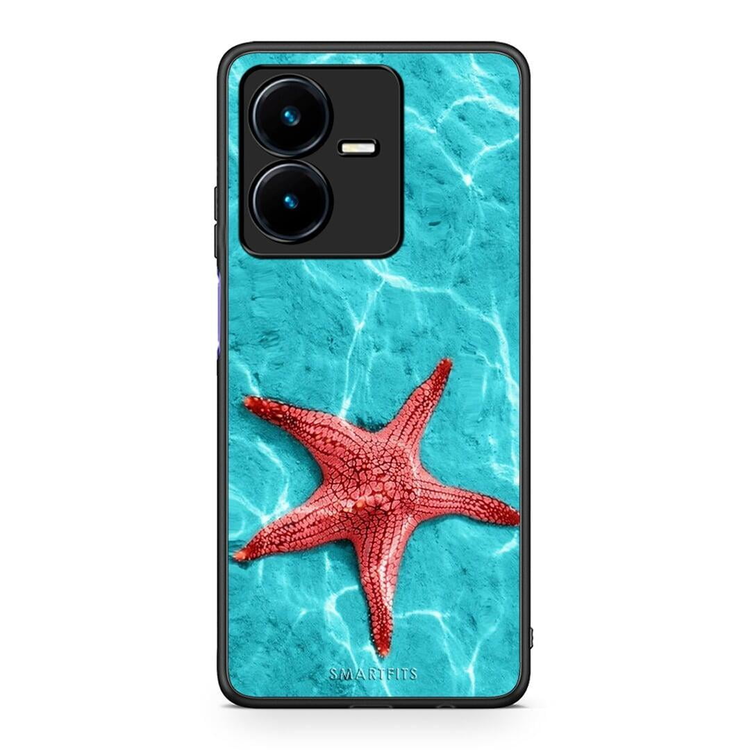 Vivo Y22s Red Starfish Θήκη από τη Smartfits με σχέδιο στο πίσω μέρος και μαύρο περίβλημα | Smartphone case with colorful back and black bezels by Smartfits