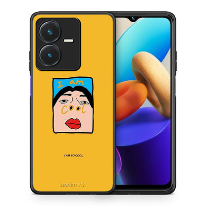 Θήκη Αγίου Βαλεντίνου Vivo Y22s So Cool από τη Smartfits με σχέδιο στο πίσω μέρος και μαύρο περίβλημα | Vivo Y22s So Cool case with colorful back and black bezels