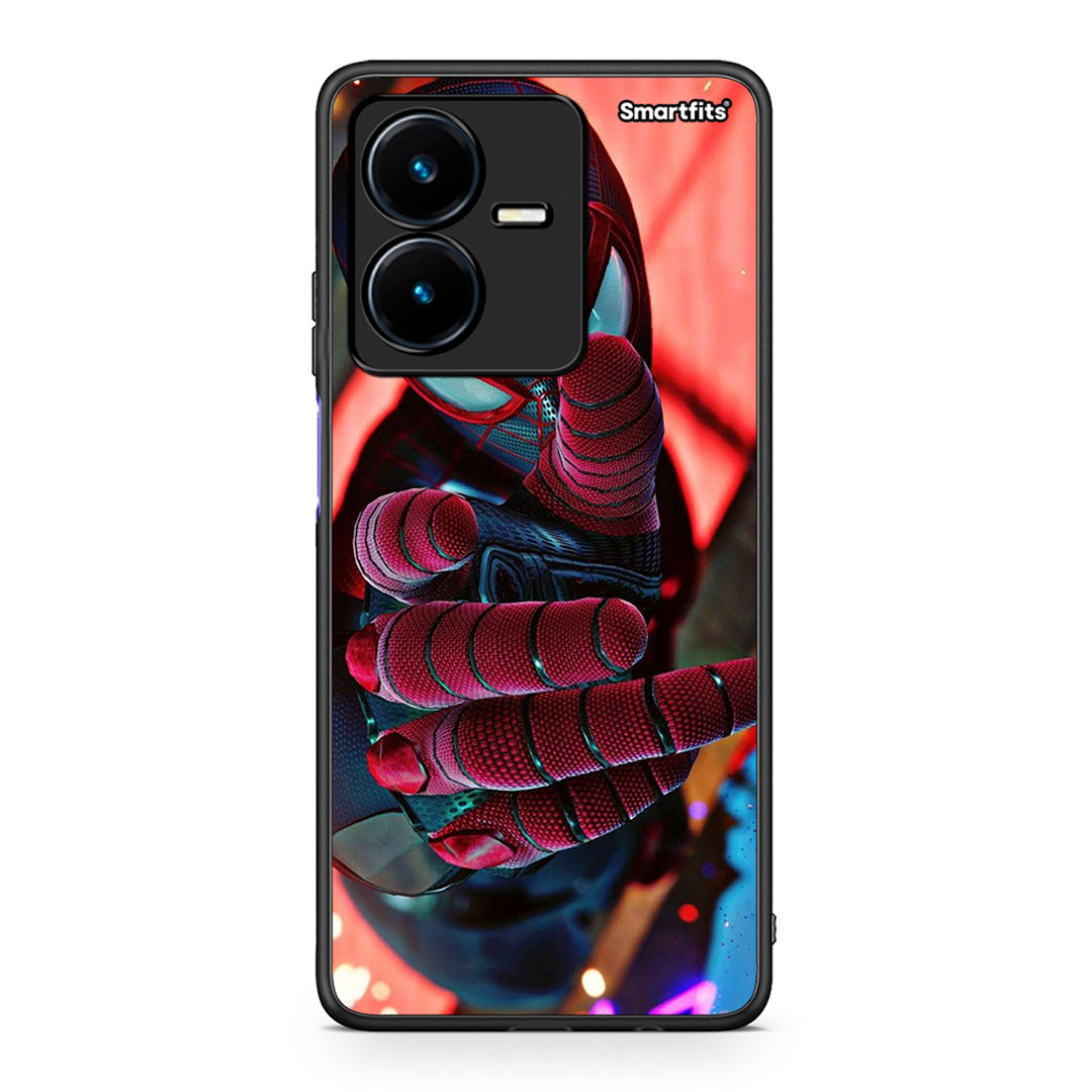 Vivo Y22s Spider Hand θήκη από τη Smartfits με σχέδιο στο πίσω μέρος και μαύρο περίβλημα | Smartphone case with colorful back and black bezels by Smartfits