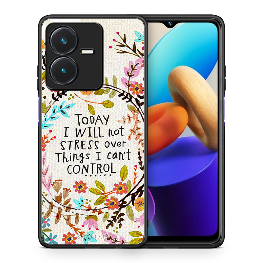 Θήκη Vivo Y22s Stress Over από τη Smartfits με σχέδιο στο πίσω μέρος και μαύρο περίβλημα | Vivo Y22s Stress Over case with colorful back and black bezels