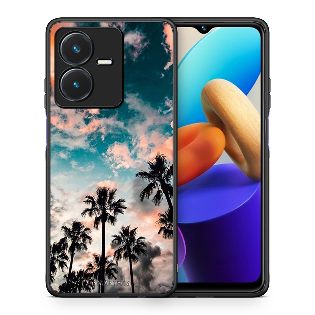 Θήκη Vivo Y22s Sky Summer από τη Smartfits με σχέδιο στο πίσω μέρος και μαύρο περίβλημα | Vivo Y22s Sky Summer case with colorful back and black bezels