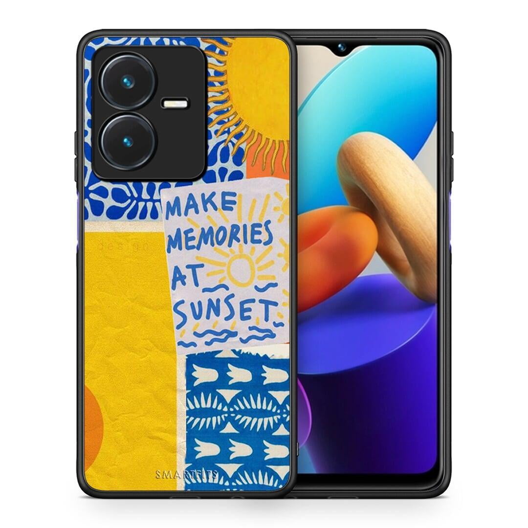 Θήκη Vivo Y22s Sunset Memories από τη Smartfits με σχέδιο στο πίσω μέρος και μαύρο περίβλημα | Vivo Y22s Sunset Memories case with colorful back and black bezels