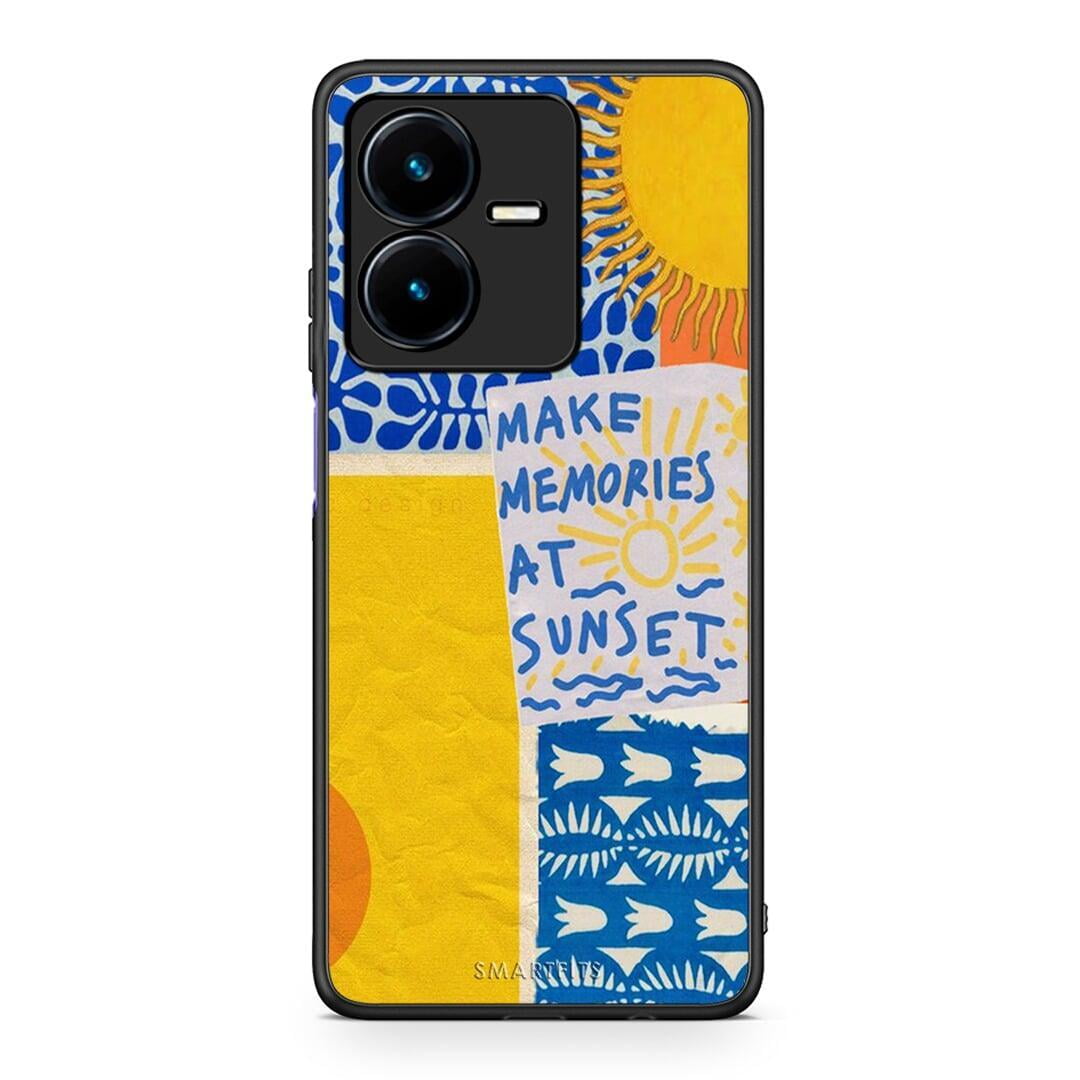 Vivo Y22s Sunset Memories Θήκη από τη Smartfits με σχέδιο στο πίσω μέρος και μαύρο περίβλημα | Smartphone case with colorful back and black bezels by Smartfits
