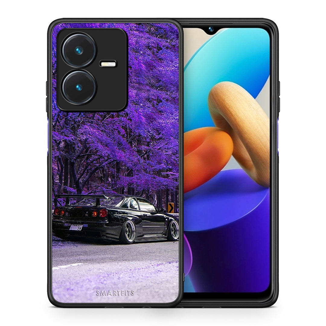 Θήκη Αγίου Βαλεντίνου Vivo Y22s Super Car από τη Smartfits με σχέδιο στο πίσω μέρος και μαύρο περίβλημα | Vivo Y22s Super Car case with colorful back and black bezels