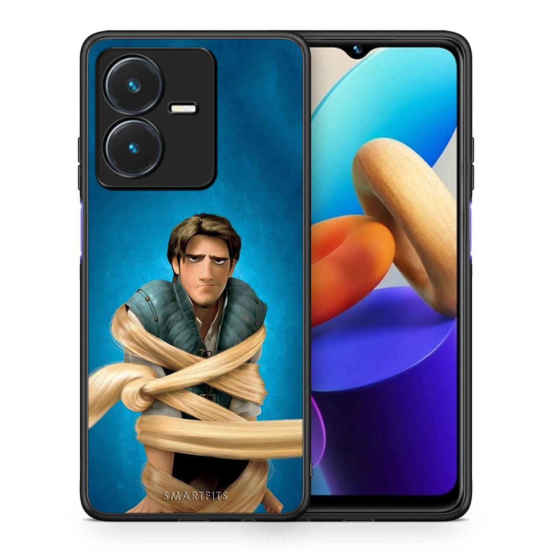 Θήκη Αγίου Βαλεντίνου Vivo Y22s Tangled 1 από τη Smartfits με σχέδιο στο πίσω μέρος και μαύρο περίβλημα | Vivo Y22s Tangled 1 case with colorful back and black bezels