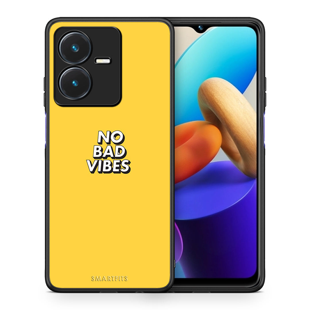 Θήκη Vivo Y22s Vibes Text από τη Smartfits με σχέδιο στο πίσω μέρος και μαύρο περίβλημα | Vivo Y22s Vibes Text case with colorful back and black bezels