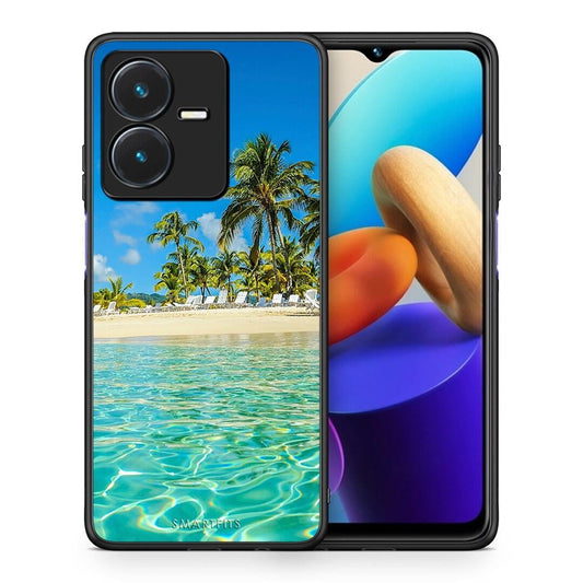 Θήκη Vivo Y22s Tropical Vibes από τη Smartfits με σχέδιο στο πίσω μέρος και μαύρο περίβλημα | Vivo Y22s Tropical Vibes case with colorful back and black bezels