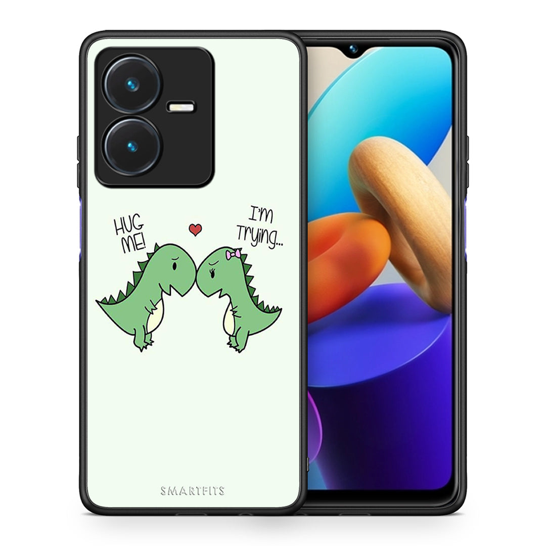 Θήκη Vivo Y22s Rex Valentine από τη Smartfits με σχέδιο στο πίσω μέρος και μαύρο περίβλημα | Vivo Y22s Rex Valentine case with colorful back and black bezels