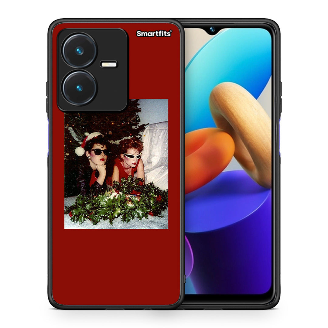 Θήκη Vivo Y22s Waiting For Xmas από τη Smartfits με σχέδιο στο πίσω μέρος και μαύρο περίβλημα | Vivo Y22s Waiting For Xmas case with colorful back and black bezels