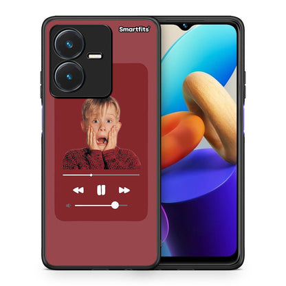 Θήκη Vivo Y22s Xmas Alone Music από τη Smartfits με σχέδιο στο πίσω μέρος και μαύρο περίβλημα | Vivo Y22s Xmas Alone Music case with colorful back and black bezels