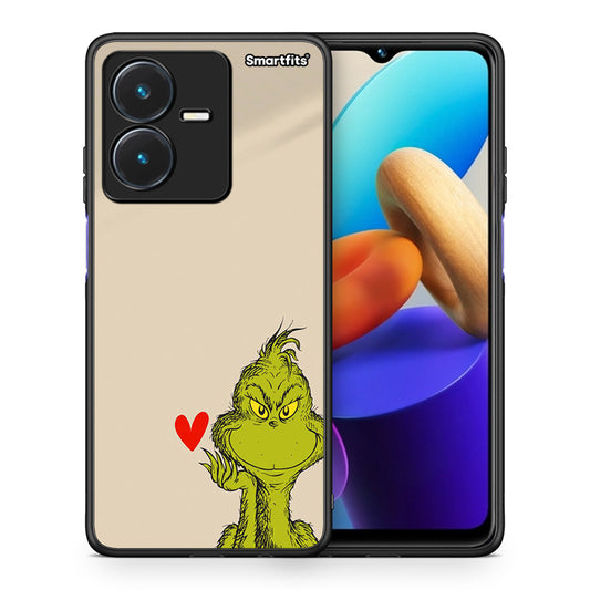 Θήκη Vivo Y22s Xmas Grinch από τη Smartfits με σχέδιο στο πίσω μέρος και μαύρο περίβλημα | Vivo Y22s Xmas Grinch case with colorful back and black bezels