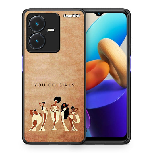 Θήκη Vivo Y22s You Go Girl από τη Smartfits με σχέδιο στο πίσω μέρος και μαύρο περίβλημα | Vivo Y22s You Go Girl case with colorful back and black bezels