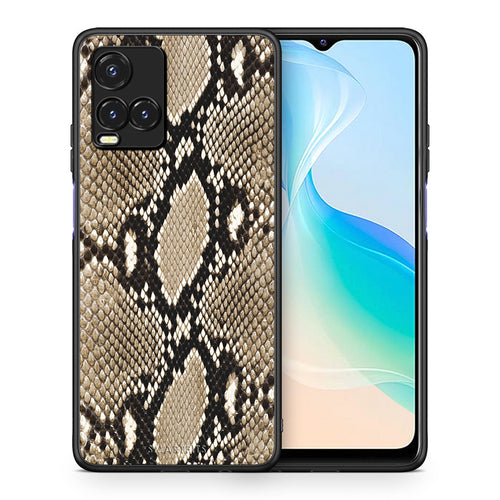 Θήκη Vivo Y33s / Y21s / Y21 Fashion Snake Animal από τη Smartfits με σχέδιο στο πίσω μέρος και μαύρο περίβλημα | Vivo Y33s / Y21s / Y21 Fashion Snake Animal case with colorful back and black bezels