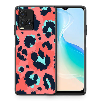 Θήκη Vivo Y33s / Y21s / Y21 Pink Leopard Animal από τη Smartfits με σχέδιο στο πίσω μέρος και μαύρο περίβλημα | Vivo Y33s / Y21s / Y21 Pink Leopard Animal case with colorful back and black bezels