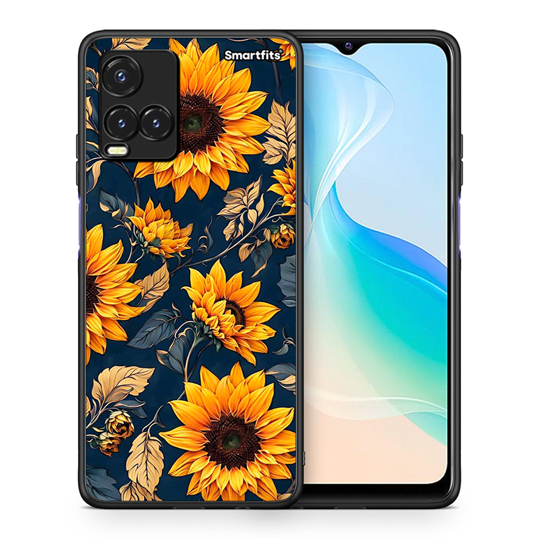 Θήκη Vivo Y33s / Y21s / Y21 Autumn Sunflowers από τη Smartfits με σχέδιο στο πίσω μέρος και μαύρο περίβλημα | Vivo Y33s / Y21s / Y21 Autumn Sunflowers case with colorful back and black bezels