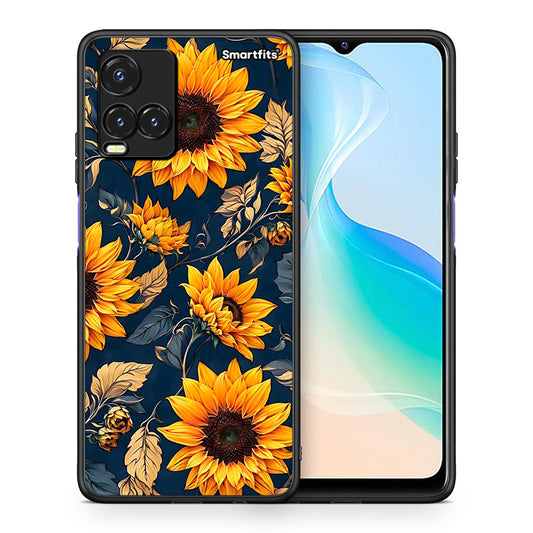 Θήκη Vivo Y33s / Y21s / Y21 Autumn Sunflowers από τη Smartfits με σχέδιο στο πίσω μέρος και μαύρο περίβλημα | Vivo Y33s / Y21s / Y21 Autumn Sunflowers case with colorful back and black bezels