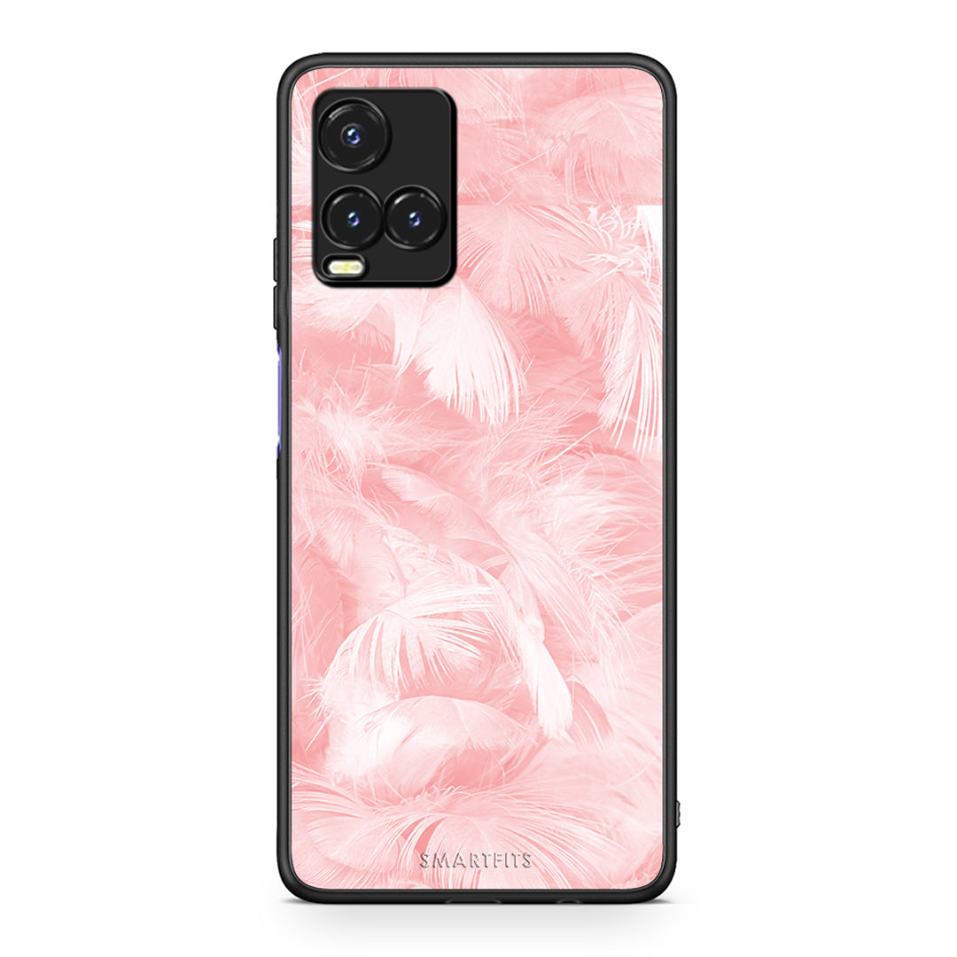 33 - Vivo Y33s / Y21s / Y21 Pink Feather Boho case, cover, bumper
