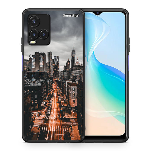 Θήκη Vivo Y33s / Y21s / Y21 City Lights από τη Smartfits με σχέδιο στο πίσω μέρος και μαύρο περίβλημα | Vivo Y33s / Y21s / Y21 City Lights case with colorful back and black bezels