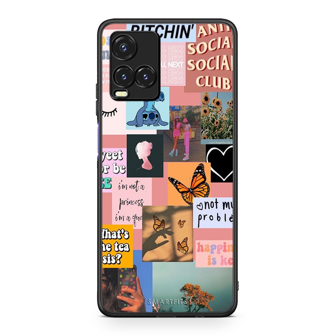 Vivo Y33s / Y21s / Y21 Collage Bitchin Θήκη Αγίου Βαλεντίνου από τη Smartfits με σχέδιο στο πίσω μέρος και μαύρο περίβλημα | Smartphone case with colorful back and black bezels by Smartfits