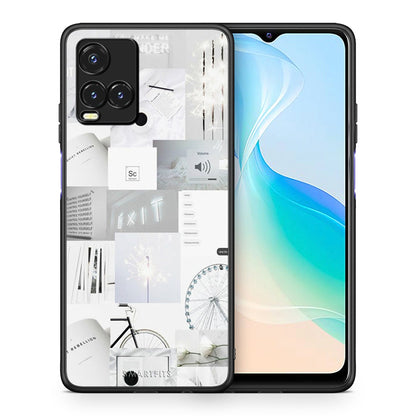 Θήκη Αγίου Βαλεντίνου Vivo Y33s / Y21s / Y21 Collage Make Me Wonder από τη Smartfits με σχέδιο στο πίσω μέρος και μαύρο περίβλημα | Vivo Y33s / Y21s / Y21 Collage Make Me Wonder case with colorful back and black bezels